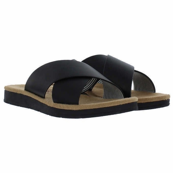 Izod Women's Size 8.5 Black Slide Sandals Beach Pool - Picture 1 of 6
